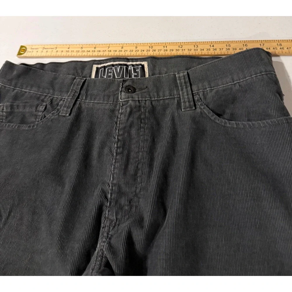 Levis 514 Slim Straight Corduroy Pants Mens 36x30 Charcoal Gray Cotton Blend
